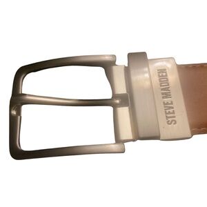 Steve Madden Reversible Leather Belt XL 42-44 Brown/Black Silver Buckle